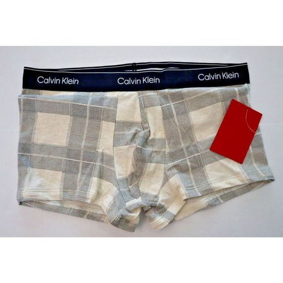Calvin Klein NB3359 100 Men Sz L Plaid  Modern Cotton Stretch Holiday Trunks $30 - Picture 1 of 7